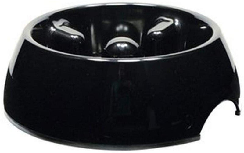 Dogit Go Slow Anti-Gulping Dog Bowl, Black, Medium - Image 1